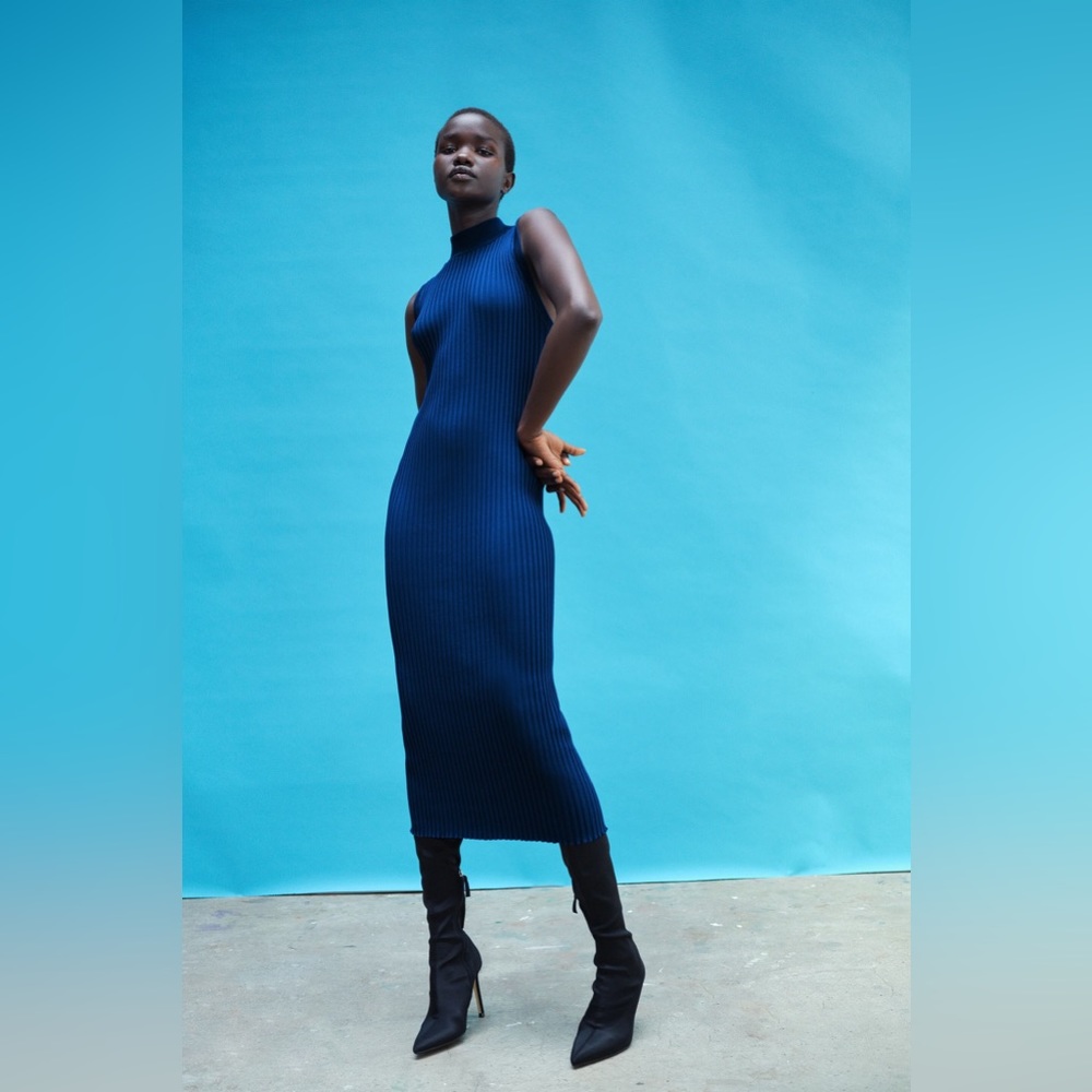 ZARA Ribbed Midi Dress